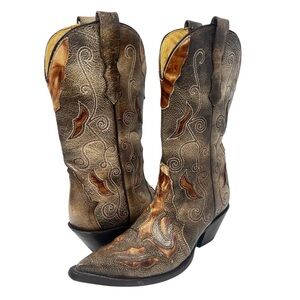 Corral Metallic Bronze & Copper Leather Western Cowboy Boots